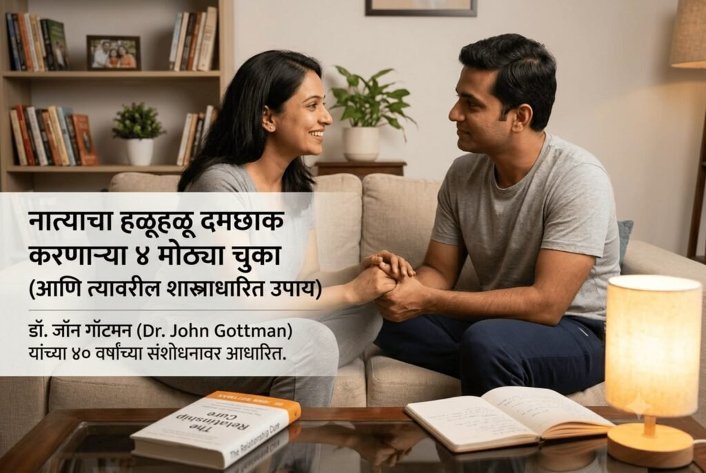 नात्याची हळूहळू दमछाक करणाऱ्या ४ मोठ्या चुका आणि त्यावरील शास्त्राधारित उपाय blog1 Dr. John Gottman
