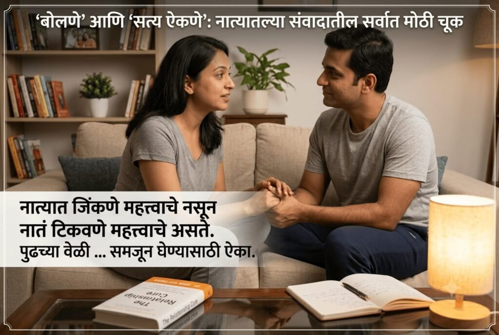 ‘बोलणे’ आणि ‘सत्य ऐकणे’: नात्यातल्या संवादातील सर्वात मोठी चूक blog2 ‘बोलणे’ आणि ‘सत्य ऐकणे’